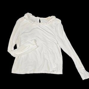 Kids Copper Key Cream Ruffle Neck Blouse